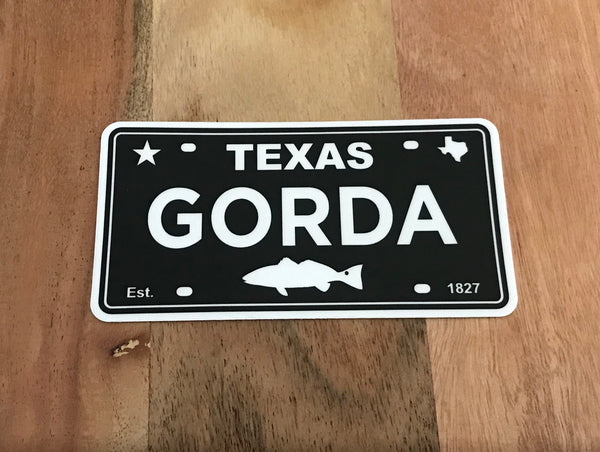 Black Gorda Plate Sticker