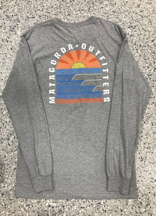 Grey Matagorda Outfitters Paradise Found Long Sleeve