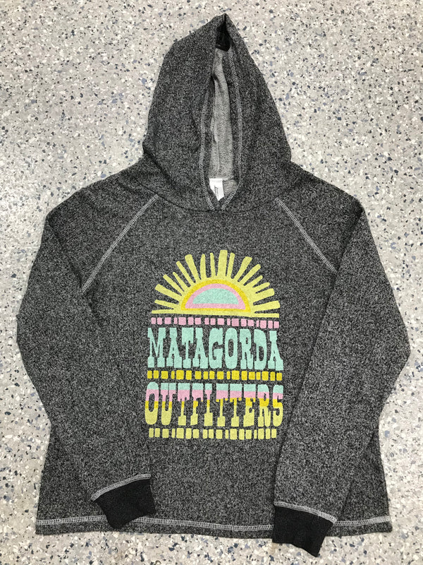 French Terry Boxy Hood- Grey Matagorda Outfitters Sunset Hoodie