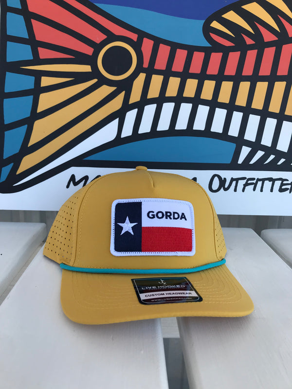 Yellow & Teal Gorda TX Flag Rope Hat