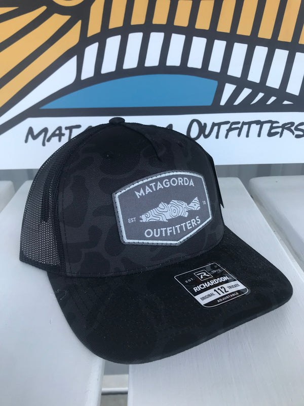 Black Camo/Grey Fish Hook Patch - Matagorda Outfitters