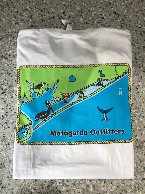 Map of Matagorda Bay - Canvas T Shirt