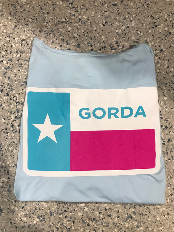 Baby Blue & Pink Gorda Flag- Hooded Long Sleeve Performance