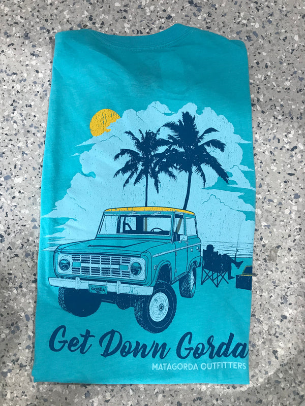 Get Down Gorda- Blue Cotton T Shirt