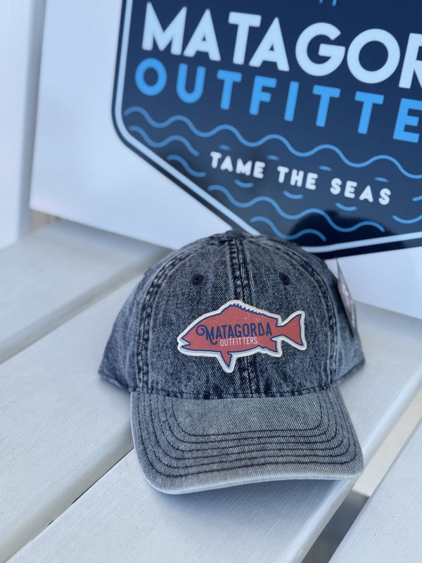 Blue Jean Dad Hat with Redfish Tail Hat