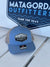 Blue and Grey Hat with Leather Camo Patch