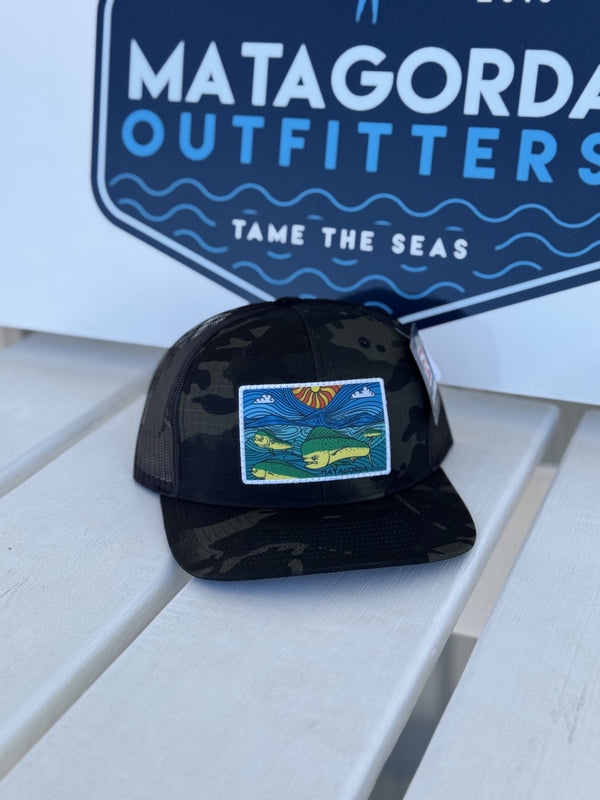 Camo Hat with Colored Mahi Hat